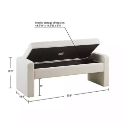 Hot Kirklands Home Cream Button Tufted Upholstered Storage Bench Ivory