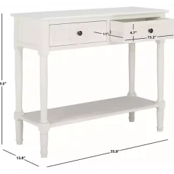Kirklands Home Cream Carved 2-Drawer Console Table White
