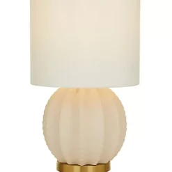 Best Kirklands Home Cream Ceramic Fluted Gourd Table Lamp