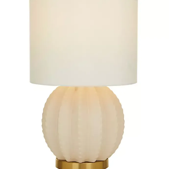 Best Kirklands Home Cream Ceramic Fluted Gourd Table Lamp