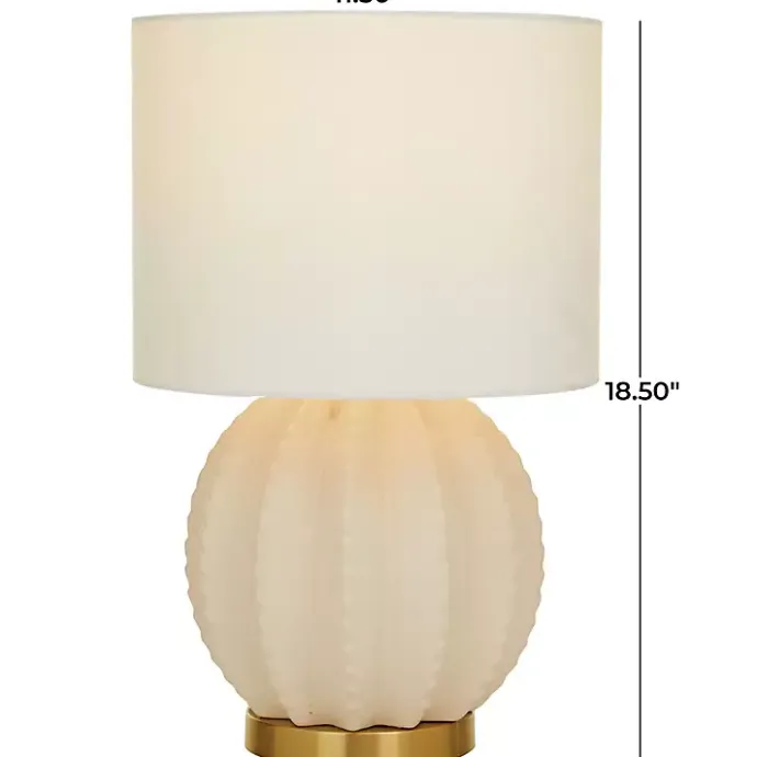Best Kirklands Home Cream Ceramic Fluted Gourd Table Lamp