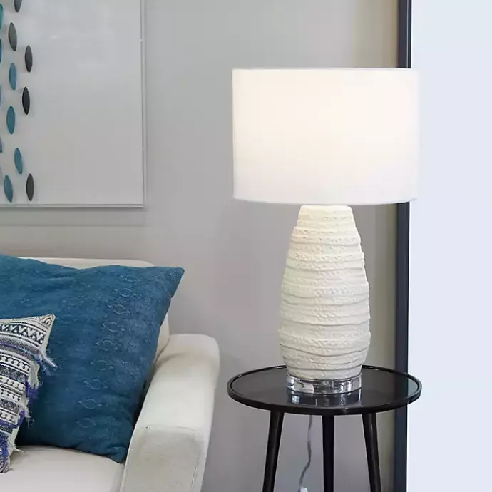 Sale Kirklands Home Cream Ceramic Gourd Table Lamp White