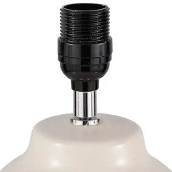 Kirklands Home Cream Ceramic Rounded Hourglass Table Lamp