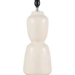 Kirklands Home Cream Ceramic Rounded Hourglass Table Lamp