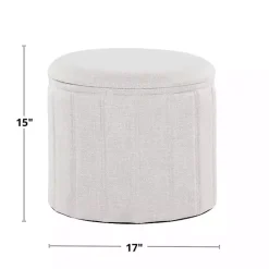 Hot Kirklands Home Cream Collapsible Storage Ottoman White
