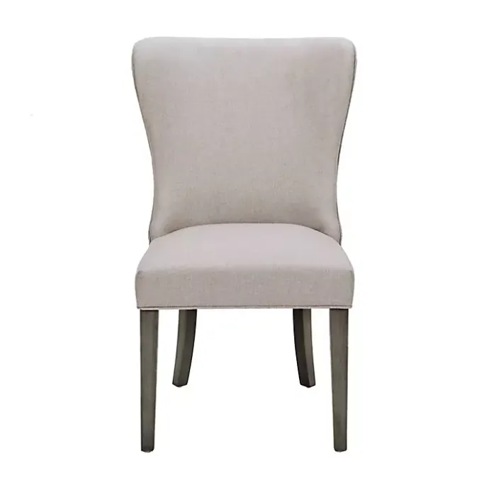 Kirklands Home Cream Curved Back Upholstered Dining Chair Ivory