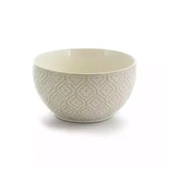 Hot Kirklands Home Cream Embossed 16-pc. Dinnerware Set Ivory