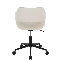 Kirklands Home Cream Faux Leather & Black Marshall Office Chair White