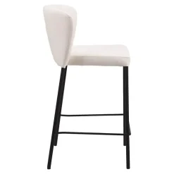 Discount Kirklands Home Cream Faux Leather Liddy Counter Stools, Set of 2 White