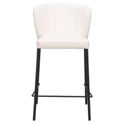 Discount Kirklands Home Cream Faux Leather Liddy Counter Stools, Set of 2 White