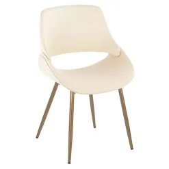 Online Kirklands Home Cream Faux Leather Scooped Accent Chairs, Set of 2 White