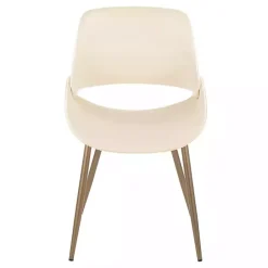 Online Kirklands Home Cream Faux Leather Scooped Accent Chairs, Set of 2 White