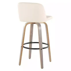 Online Kirklands Home Cream Faux Leather Torino Bar Stools, Set of 2 Ivory