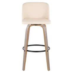 Online Kirklands Home Cream Faux Leather Torino Bar Stools, Set of 2 Ivory