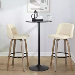 Online Kirklands Home Cream Faux Leather Torino Bar Stools, Set of 2 Ivory