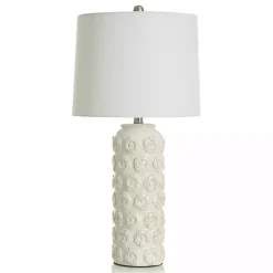 Hot Kirklands Home Cream Floral Ceramic Table Lamp White