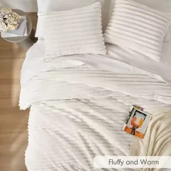 New Kirklands Home Cream Fluffy Ribbed 2-pc. Twin Comforter Set Ivory