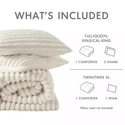 New Kirklands Home Cream Fluffy Ribbed 2-pc. Twin Comforter Set Ivory
