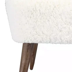Discount Kirklands Home Cream Fluffy Wingback Accent Chair White