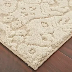 Outlet Kirklands Home Cream Francesca Woven Shag Runner, 3x5 Ivory