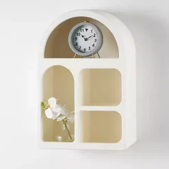 Kirklands Home Cream Geometric Arch Wall Shelf