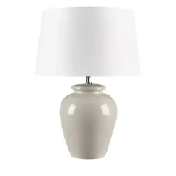 Best Kirklands Home Cream Glazed Ceramic Anzio Table Lamp White