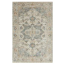 Kirklands Home Cream Hartley Medallion Area Rug, 6x9 Ivory