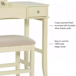 Hot Kirklands Home Cream Jennifer Flip-Top 2-pc. Vanity Set White