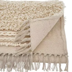 Online Kirklands Home Cream Knotted Cotton Table Runner Ivory