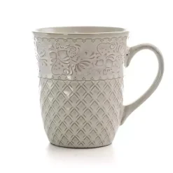 Discount Kirklands Home Cream Lotus Pattern 16-pc. Square Dinnerware Set Ivory