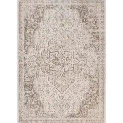 Kirklands Home Cream Medallion Area Rug, 5x8 Ivory