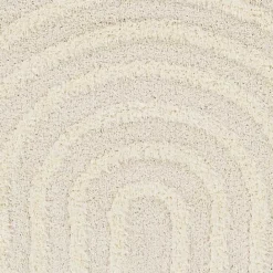 Hot Kirklands Home Cream Modern Curve Area Rug, 6x9 Ivory