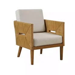 Online Kirklands Home Cream Natural Rattan Accent Chair White