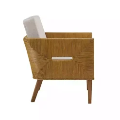 Online Kirklands Home Cream Natural Rattan Accent Chair White