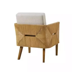 Online Kirklands Home Cream Natural Rattan Accent Chair White