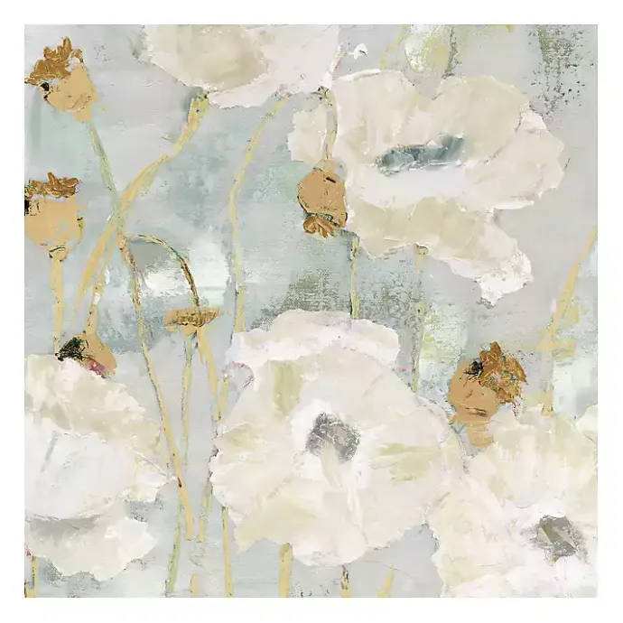 Kirklands Home Cream Poppies in the Wind Giclee Canvas Art Print