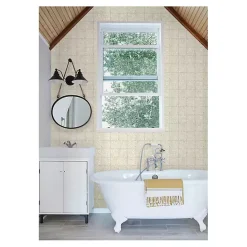 Hot Kirklands Home Cream Provincial Tiles Peel & Stick Wallpaper Tan