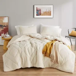 Kirklands Home Cream Quilted Teddy 3-pc. King Comforter Set Ivory