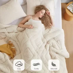 Kirklands Home Cream Quilted Teddy 3-pc. King Comforter Set Ivory