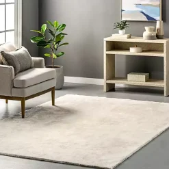 Discount Kirklands Home Cream Shag Washable Area Rug, 8x10 White