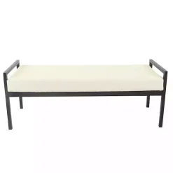 Clearance Kirklands Home Cream Sherpa Upholstered Metal Bench Ivory