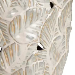Online Kirklands Home Cream Silver Ceramic Leaf Cutout Table Lamp White