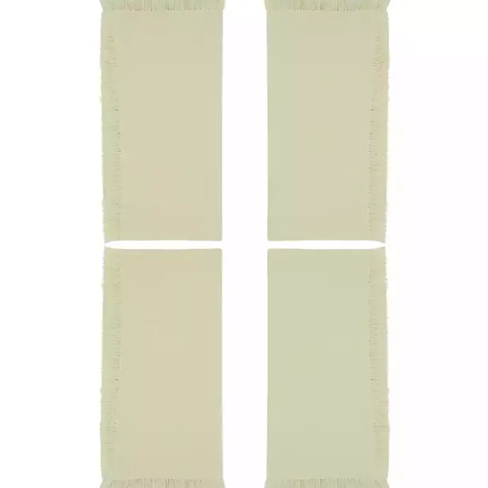 Discount Kirklands Home Cream Simple Fringe Napkins, Set of 4 Ivory
