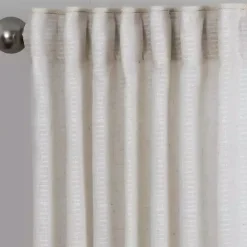Clearance Kirklands Home Cream Solid Pleated Single Curtain Panel, 84 in. White