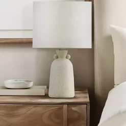 Clearance Kirklands Home Cream Speckled Ceramic Table Lamp White