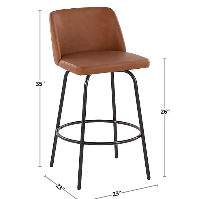 New Kirklands Home Cream Torino Gold Leg Counter Stools, Set of 2 Ivory