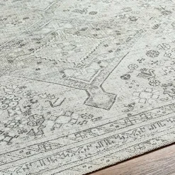New Kirklands Home Cream Traditional Washable Area Rug, 7x10 Ivory