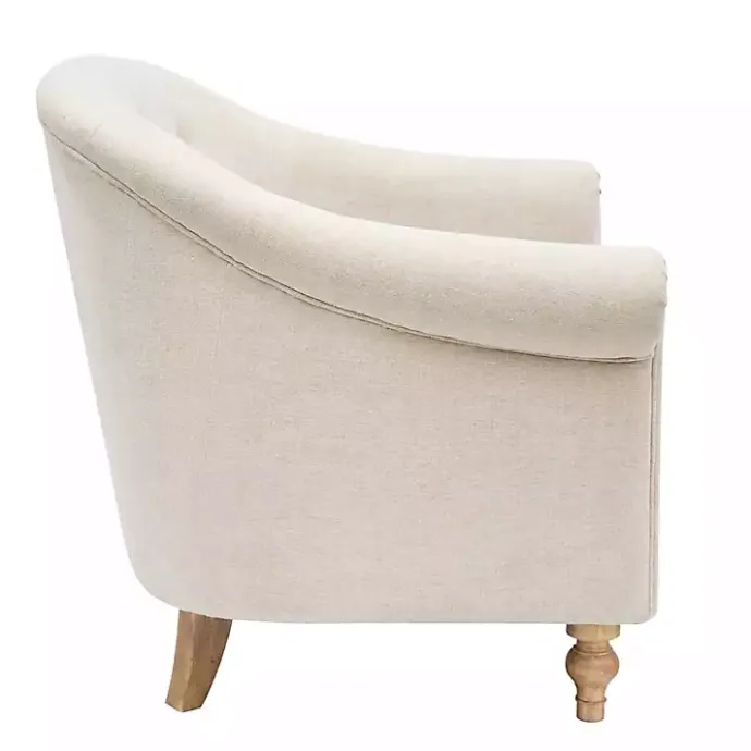 Outlet Kirklands Home Cream Tufted Farmhouse Accent Chair White