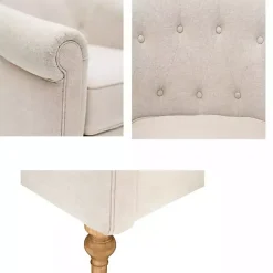 Outlet Kirklands Home Cream Tufted Farmhouse Accent Chair White