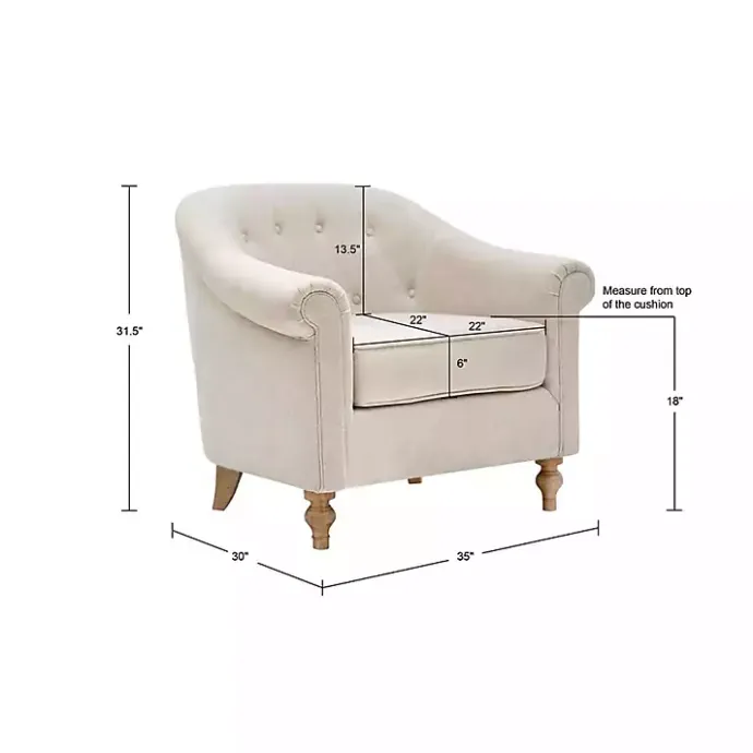 Outlet Kirklands Home Cream Tufted Farmhouse Accent Chair White